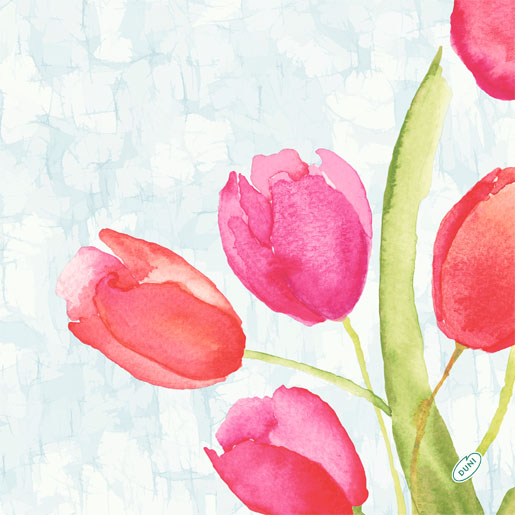 Bio Dunisoft® Napkin 40 x 40 cm Painted Tulips