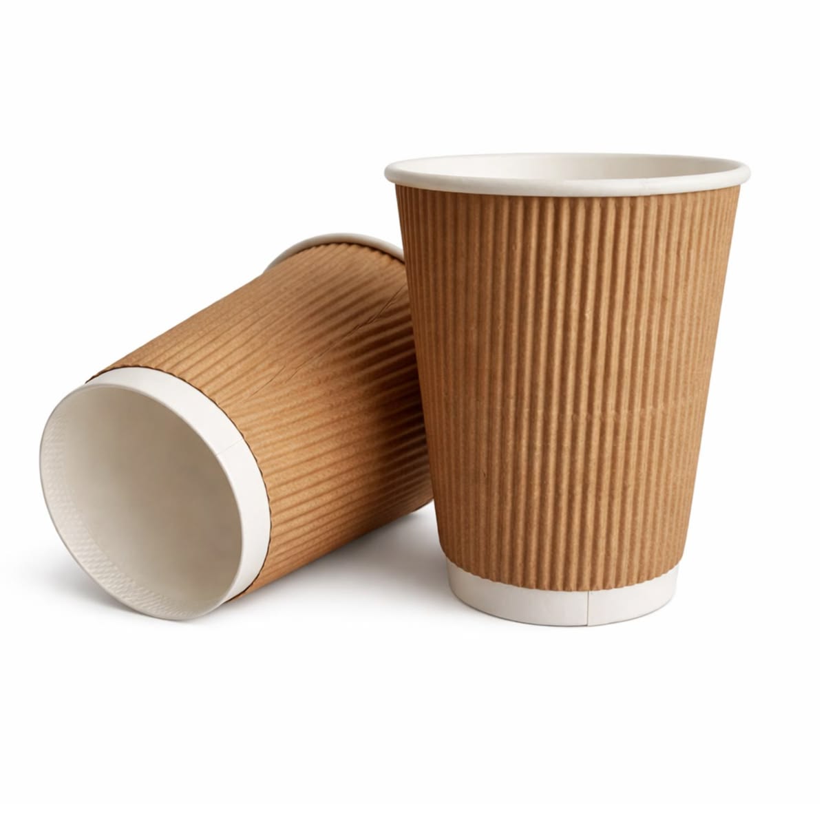 BioCoated Ripple Wall Paper coffee cup 12Oz With CPLA(Compostable)Lid